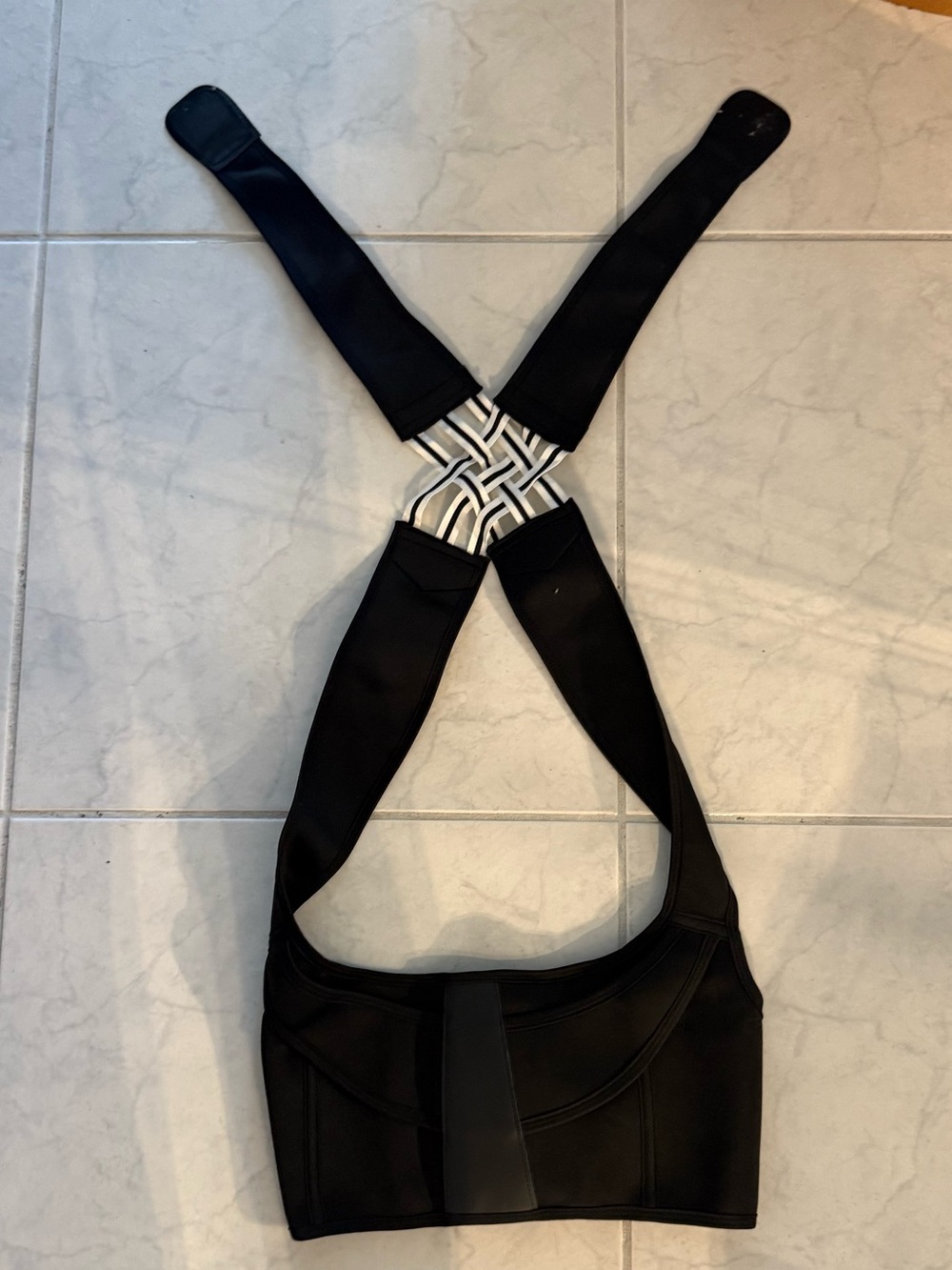 Black Support harness with Crisscross Back Detail size XL
